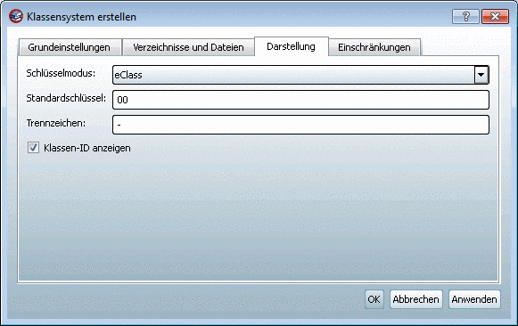 Registerseite "Darstellung"