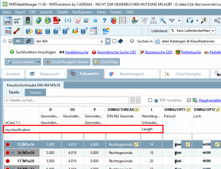 Klassenvariablen im PARTdataManager