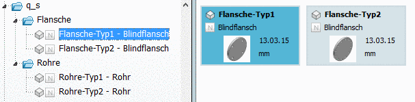 PARTdataManager "Teileauswahl":Verwendung von Projektvorschaubildern - Selektion auf Projektebene