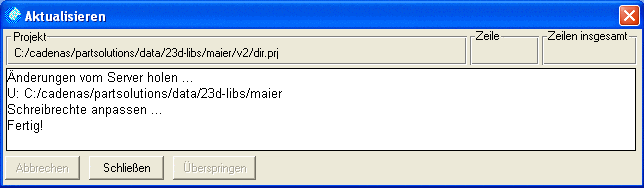 Dialogfenster - Aktualisieren