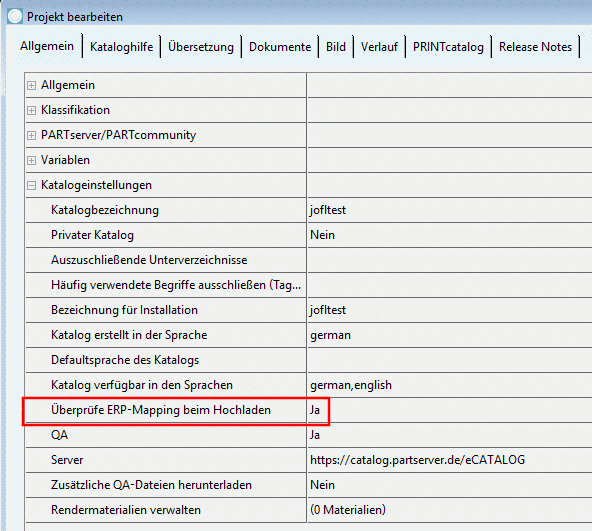 Überprüfe ERP-Mapping beim Hochladen