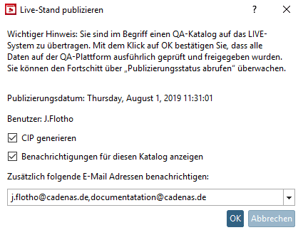 Live Stand publizieren...