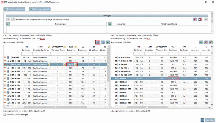 Falsche Zeile selektiert