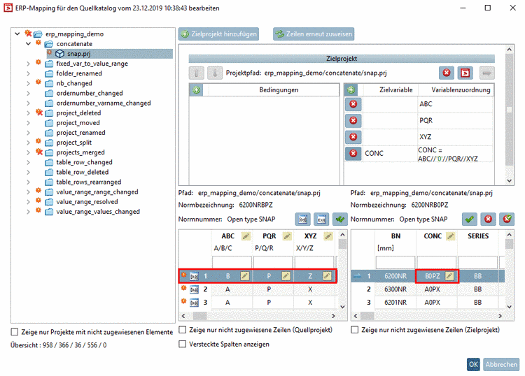 Wert für "CONC" wird automatisch korrekt ermittelt