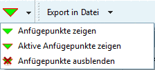 Anfügepunkte zeigen, Aktive Anfügepunkte zeigen, Anfügepunkte ausblenden