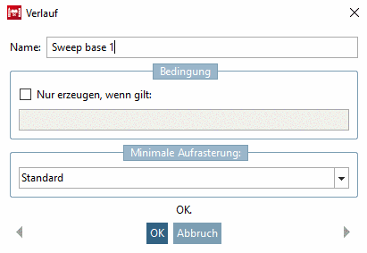 Dialogfenster Verlauf