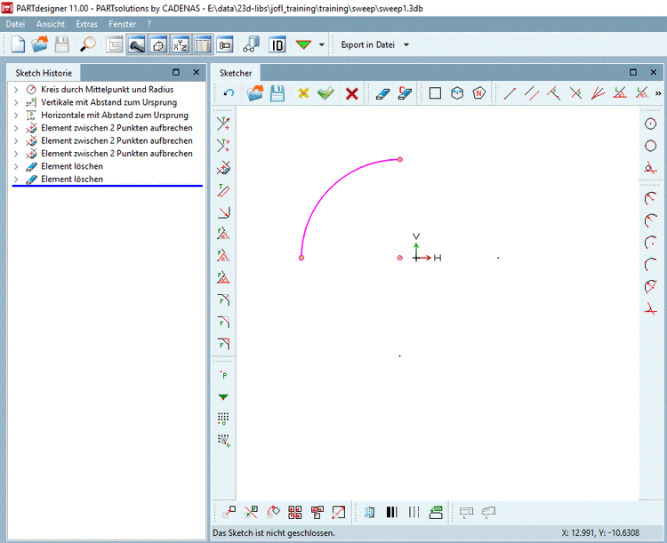 Sketch 2 auf paralleler Referenzebene
