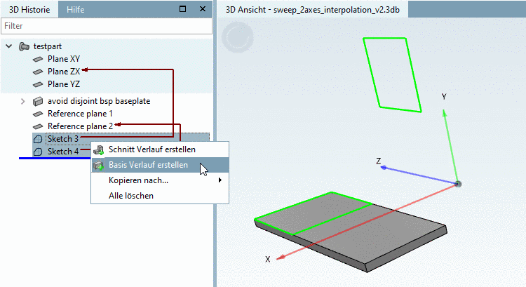 Basis Verlauf erstellen: Aufruf