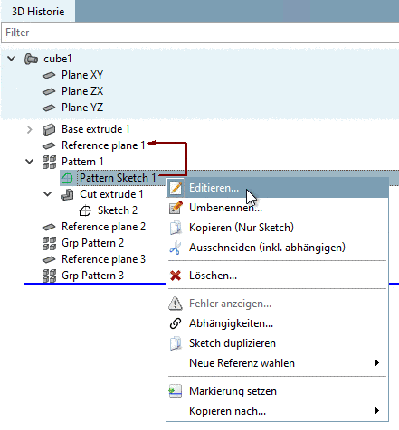 Pattern Sketch -> Editieren...