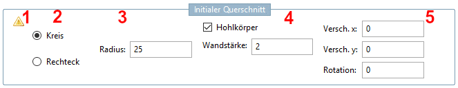Initialer Querschnitt -> Kreis
