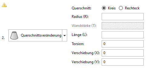 Element "Querschnittsveränderung"