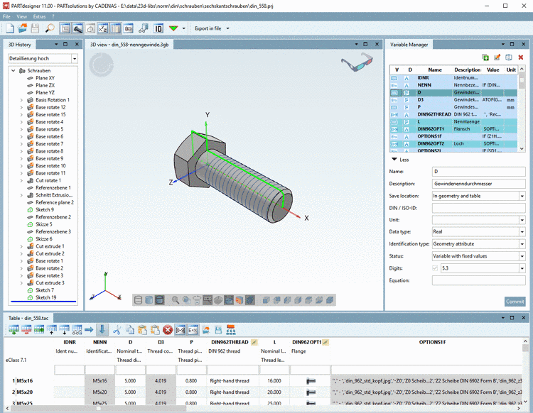 PARTdesigner: Geometrieansicht