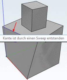 Blend-Feature kann nicht auf Kante zwischen Sweep-Fläche und regulärer Fläche angewendet werden