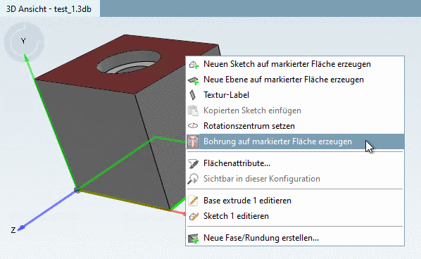 Drill Feature - Aufruf
