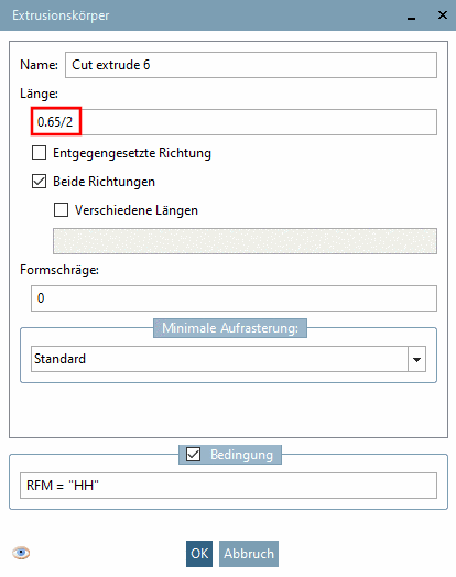 Ein Ergebnis welches den Wert "0.65/2" enthält