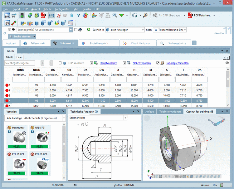 PARTdataManager Teileansicht
