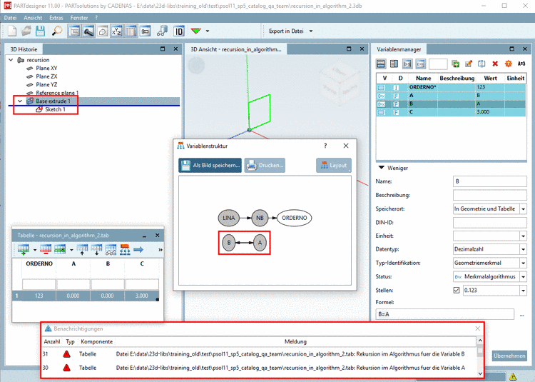 Rekursive Abhängigkeit -> Fehler
