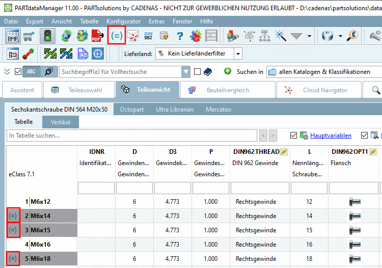 Zu vermeidende Zeilen ausblenden: deaktiviert