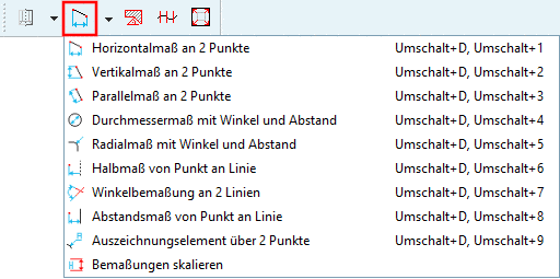 "Dimensionierung" Toolbar