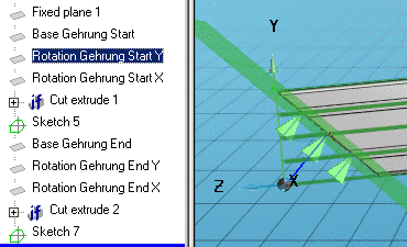 Rotation Gehrung Start Y