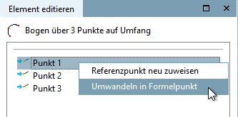 Umwandeln in Formelpunkt / Referenzpunkt neu zuweisen