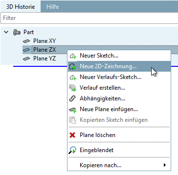 Neue 2D-Zeichnung... - Aufruf