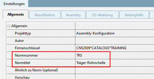 Dockingfenster "Einstellungen" -> Registerseite "Allgemein" -> Item "Allgemein"