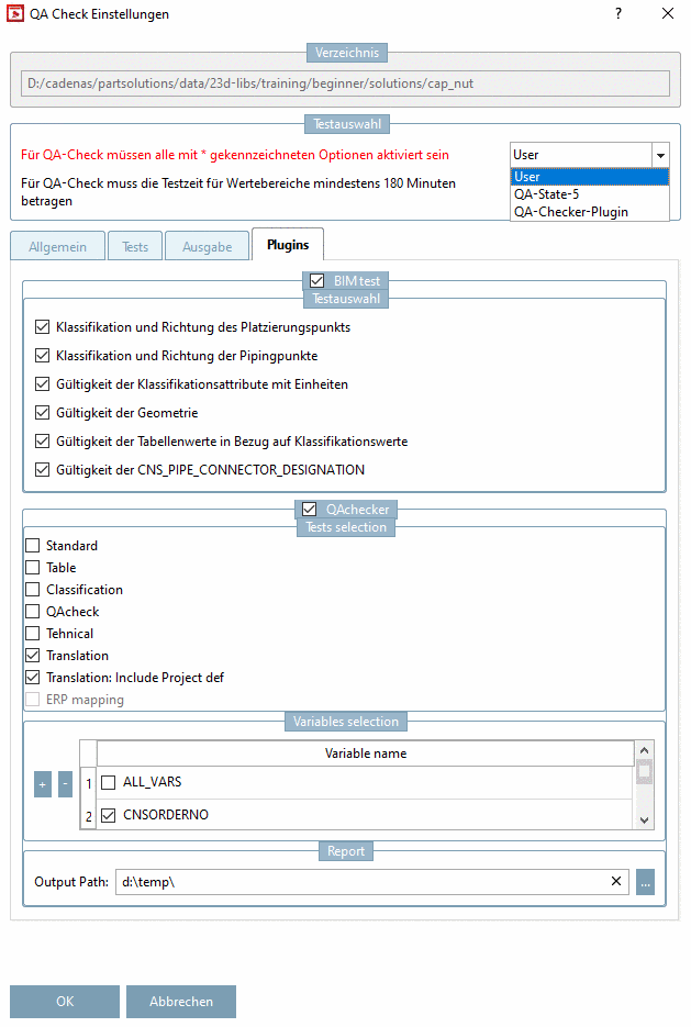 Registerseite "Plugins"