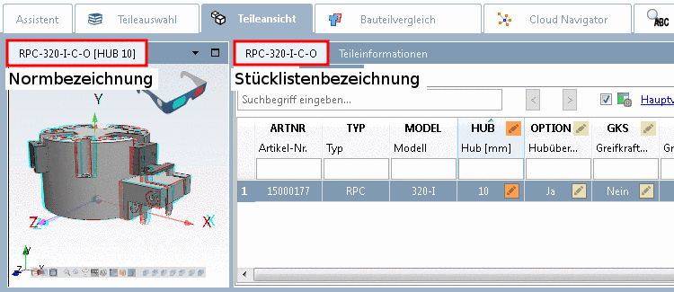Bauteilbezeichnung (Normbezeichnung / Stücklistenbezeichnung)