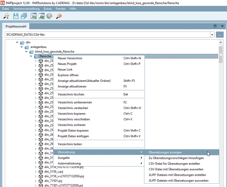 Übersetzungen anzeigen