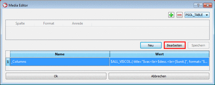 Beispiel anhand von Auswahl "PSOL_TABLE"