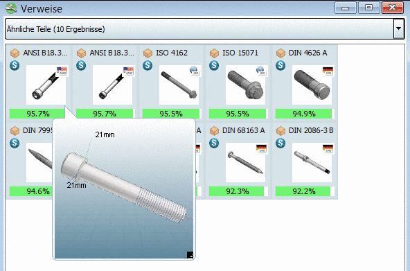 3D Tooltip im "Verweise"-Dialog