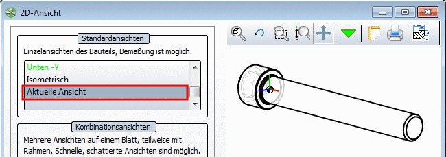2D-Ableitung - Aktuelle Ansicht