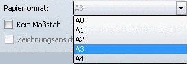 Papierformat auswählen