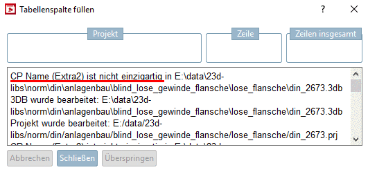 CP Name (xy) ist nicht einzigartig