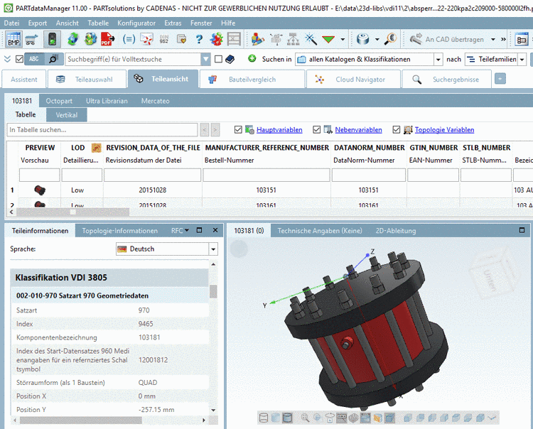 Teileansicht: Importiertes Beispielteil