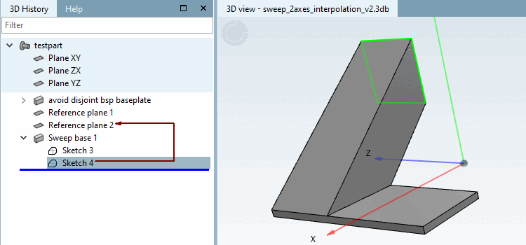 Basis Verlauf [Sweep base]: Ergebnis