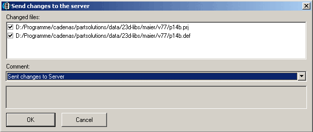 Dialogfenster 1 - Änderungen an Server