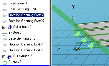 Rotation Gehrung Start Y