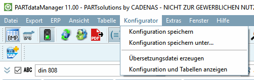 Konfigurator [Configurator] Menü