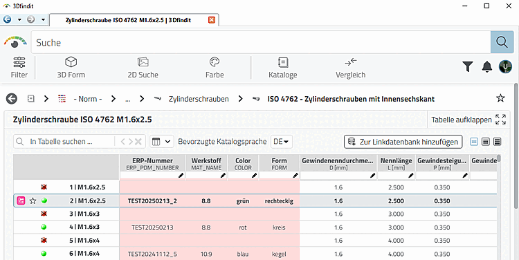 Beispiel: 3Dfindit mit deutscher Benutzeroberfläche