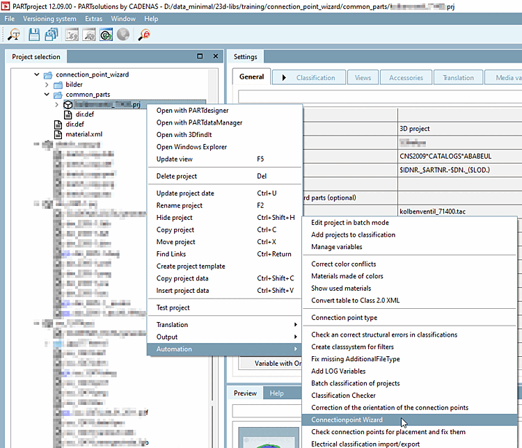 Verbindungspunkte Wizard [Connection point wizard] - Aufruf