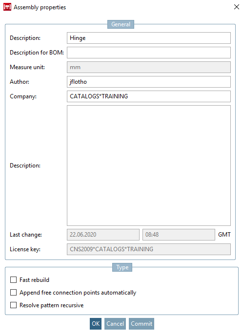 Eigenschaften des Assemblys [Assembly properties]