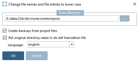 Dateien und Dateiangaben in Kleinbuchstaben umwandeln [Change file names and file entries to lower case]