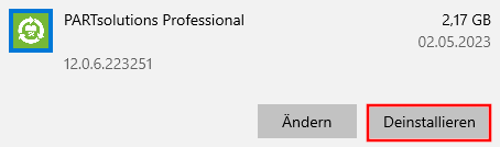 Windows > Programme hinzufügen oder entfernen -> Deinstallieren
