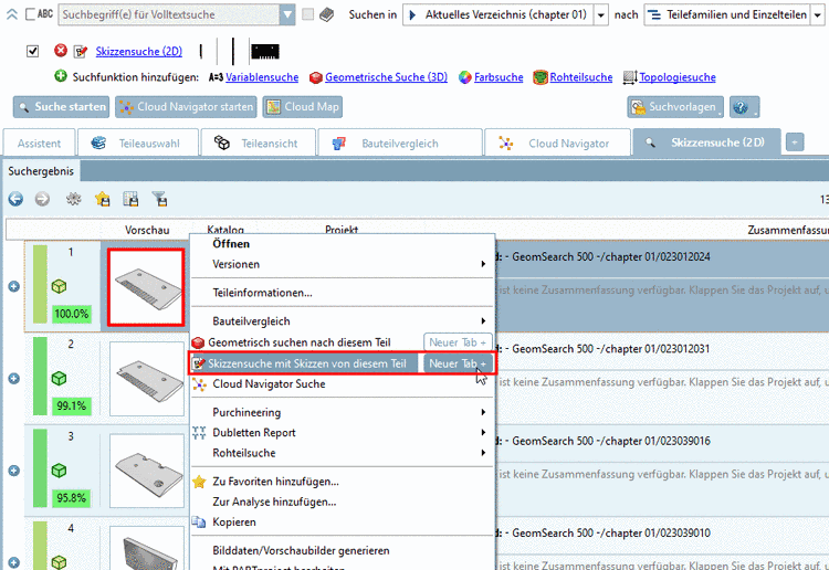 Beispiel: Aufruf aus Suchergebnisse