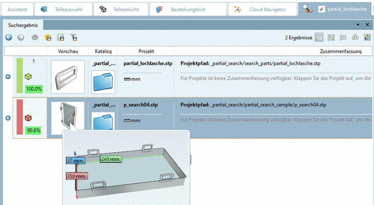 Suchergebnisse, die dieses Feature enthalten