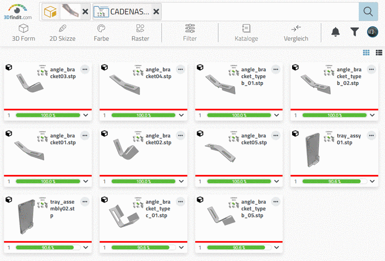 Das direkt unter "Schrauben" liegende Verzeichnis wird in den Index aufgenommen.
