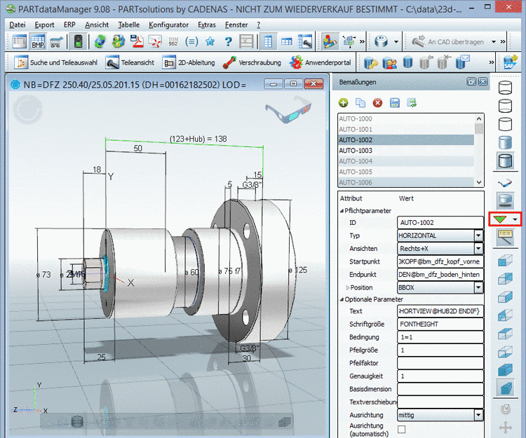 Doppelklicken Sie in das Variablenfeld. Benennen Sie die Variable beliebig um, so, wie sie im Filter angezeigt werden soll (beispielsweise DA / D2).