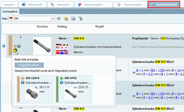 Anzeige des Filternamens